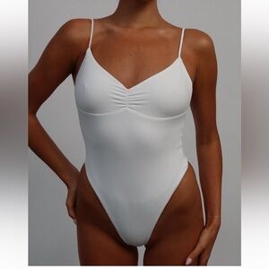 NWT Meshki Leah recycled nylon backless bodysuit